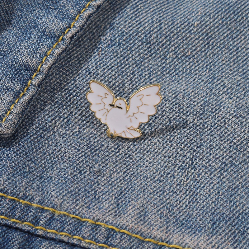 Ghim cài áo QIHE JEWELRY thiết kế hình chim bồ câu đáng yêu dễ thương