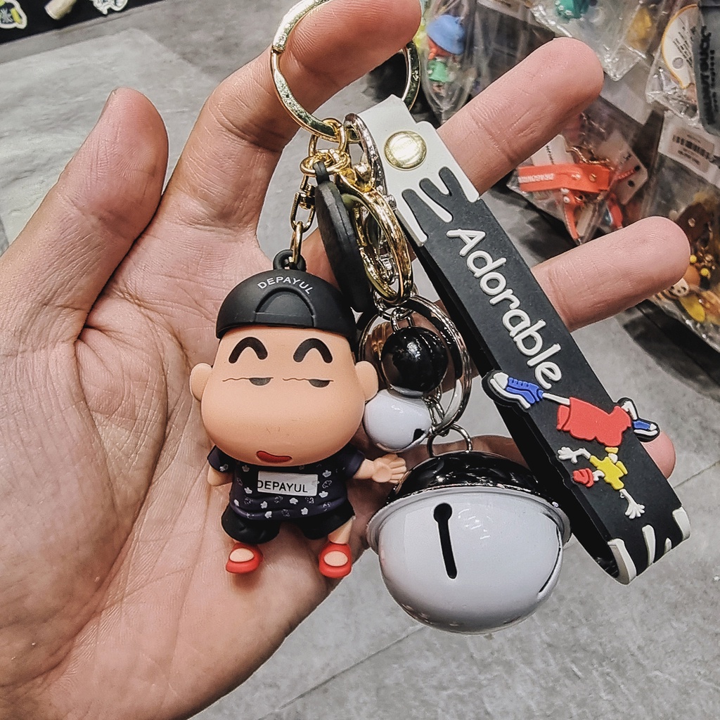 Bộ Móc Khóa Shin Siêu Dễ Thương, Đáng Yêu + Kèm Bộ Chuông, Dây Cao Cấp