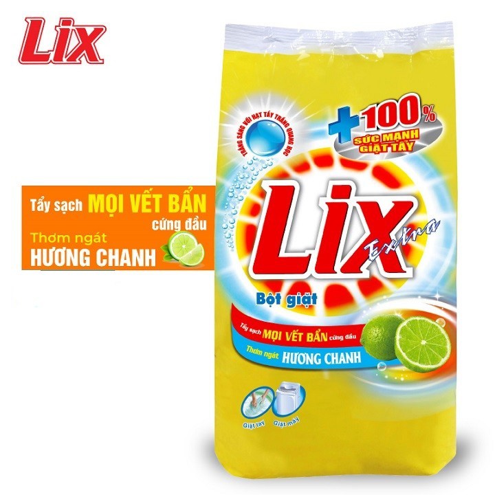 Bột giặt LIX Extra Hương Chanh tẩy sạch vết bẩn cực mạnh 5.5KG