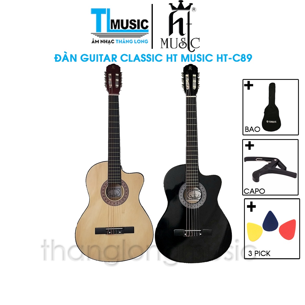 [Guitar Giá Rẻ] Đàn Guitar Classic HT-Music HT-C89 - Guitar Classic Cho Người Mới Tập Có Ty Chỉnh Cần