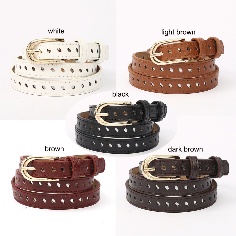 Thắt Lưng Da PU Khóa Hợp Kim Nhiều Màu Sắc Phong Cách Vintage