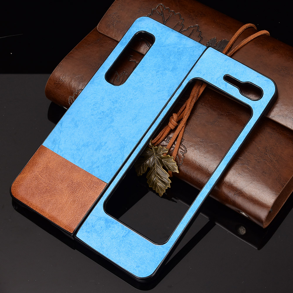 Ốp điện thoại chất liệu denim có thể gập lại phù hợp với Samsung Galaxy Fold 5G W20