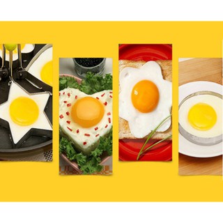 4 khuôn trứng ốp la - khuôn lớn, xinh xắn, tiện dụng, có tay cầm cách nhiệt an toàn GD31