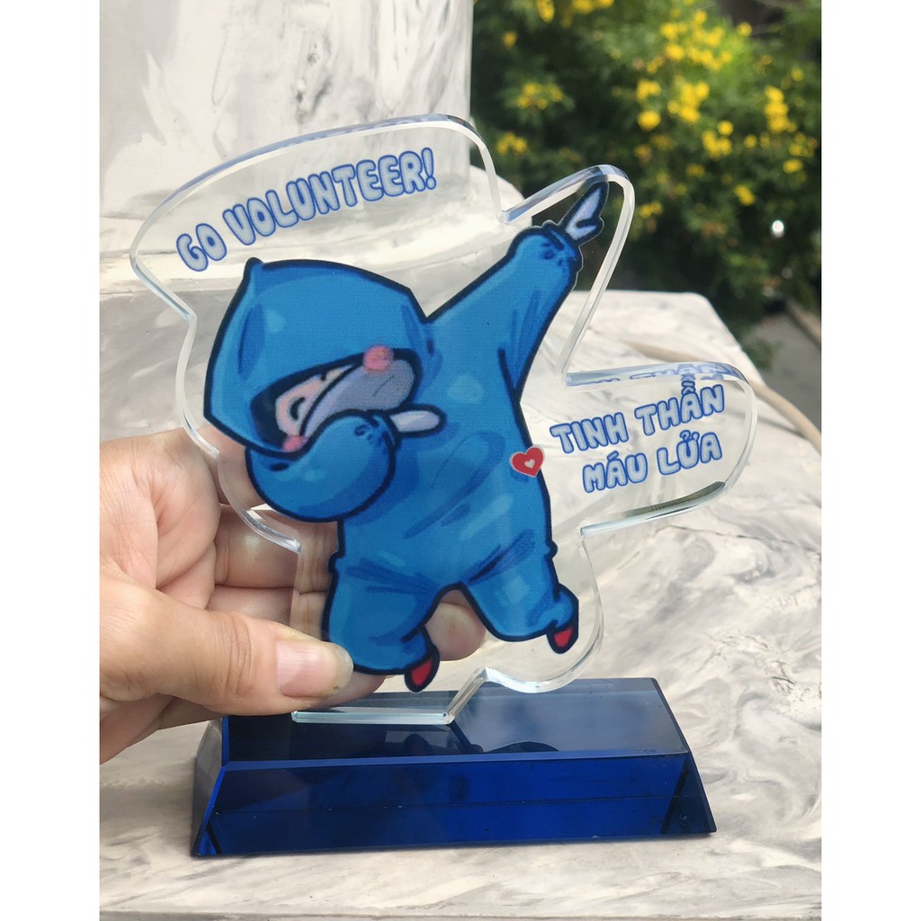 Kỷ Niệm Chương Chibi Tình Nguyện, Thủy Tinh 15cm