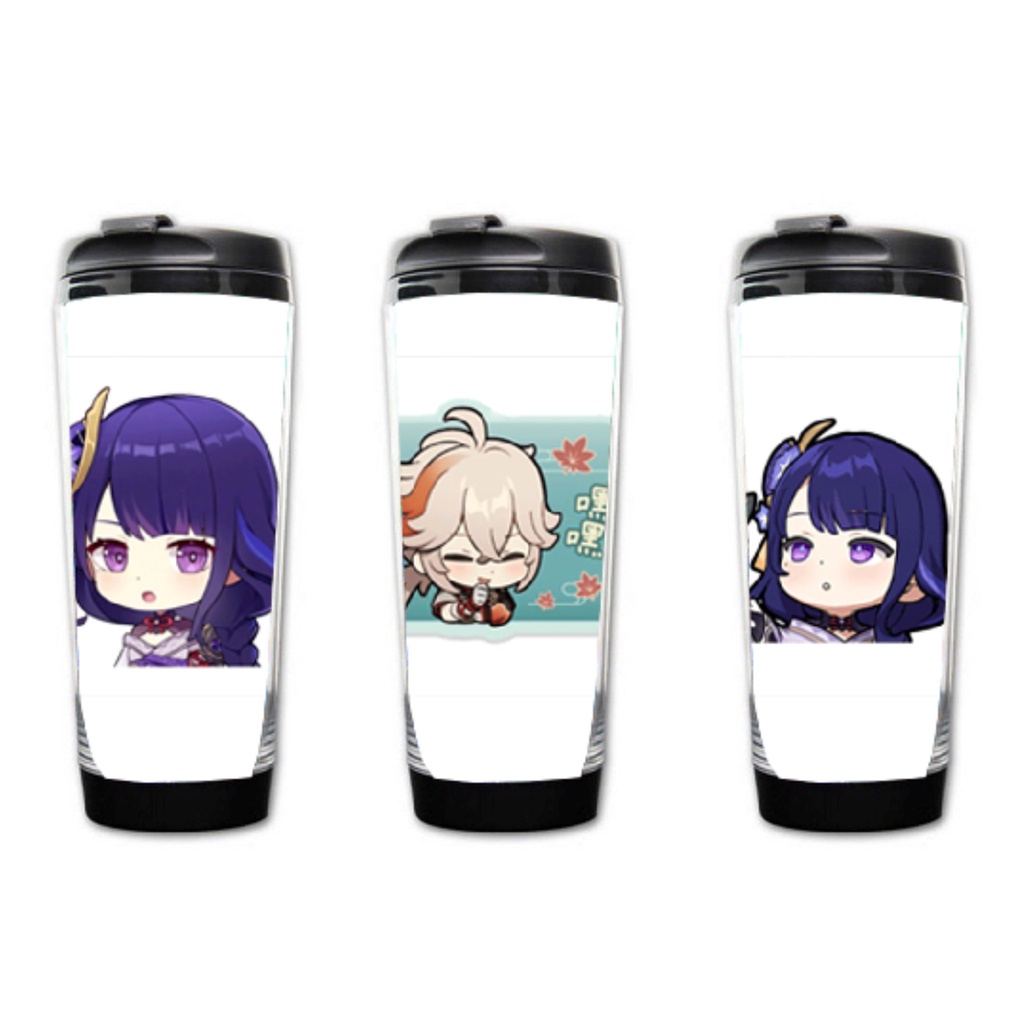 Bình nhựa đựng nước in hình NHÂN VẬT GENSHIN IMPACT game chibi anime M5 tiện lợi lưu niệm