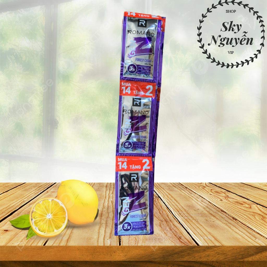 Dây Dầu Gội Romano Gen Z Hương Sea Breeze/ Forest Cedar 16gói.