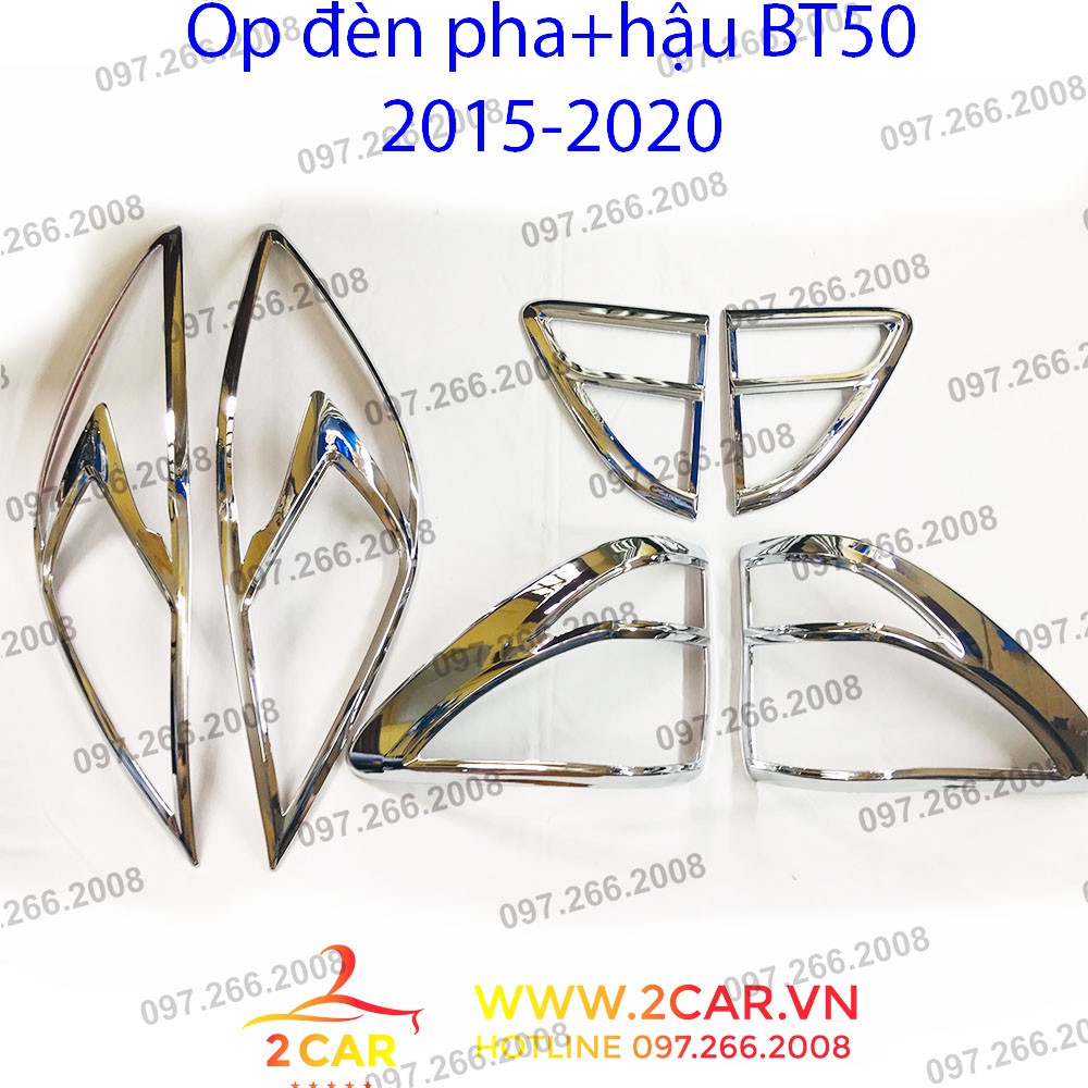 Ốp viền đèn pha, hậu MAZDA BT50 2015-2020 mạ crom cao cấp