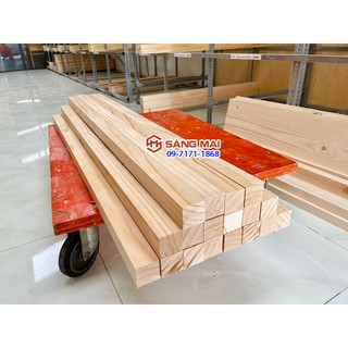 Thanh gỗ thông vuông 4,5cm x 4,5cm x dài 120cm + láng mịn 4 mặt