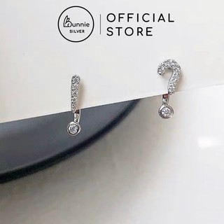 Bông Tai Bạc Bunnie, Khuyên Tai Dấu Chấm Than Chấm Hỏi Đính Đá Nhỏ Cá Tính Bunnie.Silver
