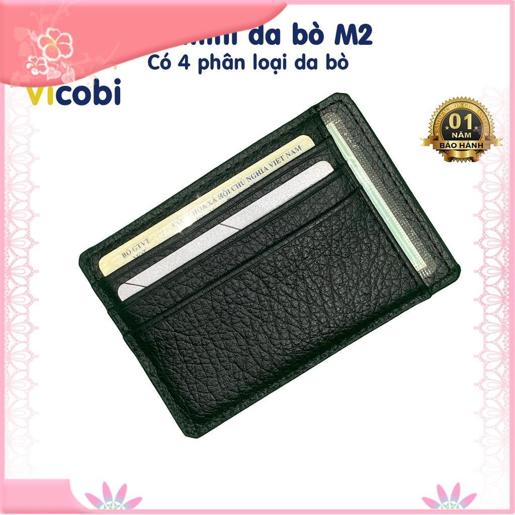 Ví mini name card Da Bò Vicobi M2, Bóp nhỏ gọn bỏ túi hàng gia công tại Việt Nam