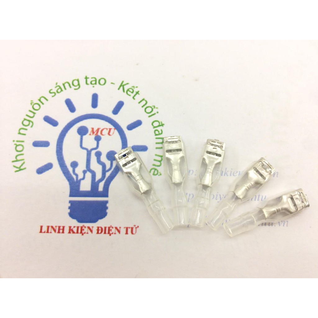 Bộ 100 Đầu cos 4.8,cos relay, cos xe máy, đầu cos dây điện có bọc nhựa