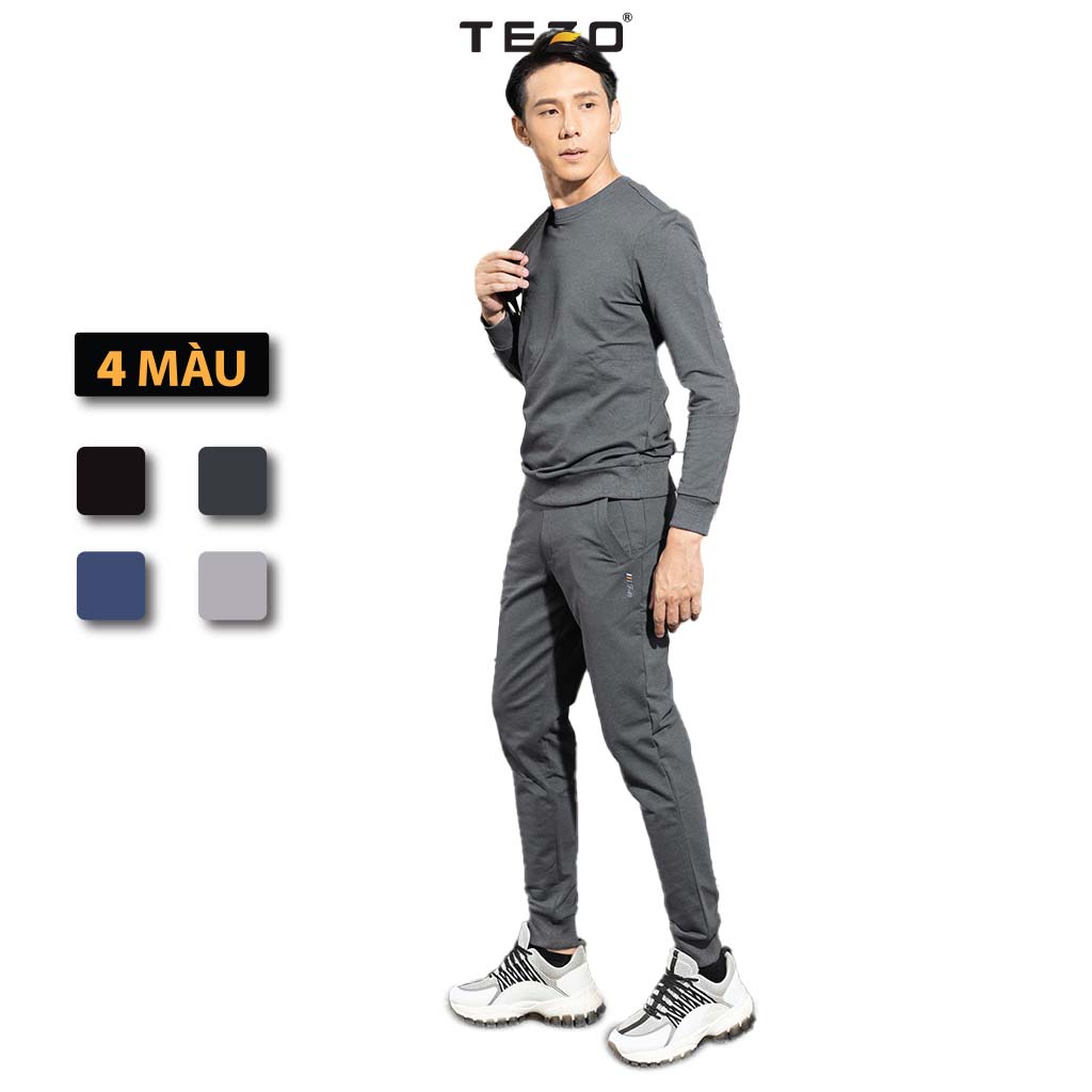 Bộ quần áo nỉ nam TEZO(3 màu mã T02), chất liệu CVC cao cấp, Dày Dặn, Năng Động, Trẻ Trung