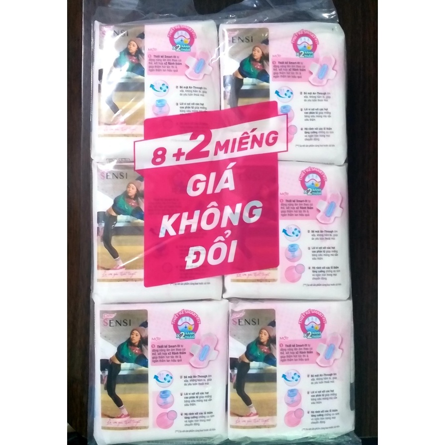 {TẶNG HÀNG NGÀY COOL HOẶC TẶNG 2 MIẾNG/GÓI}-COMBO 6 GÓI DIANA SENSI SMART-FIT SIÊU MỀM  23CM