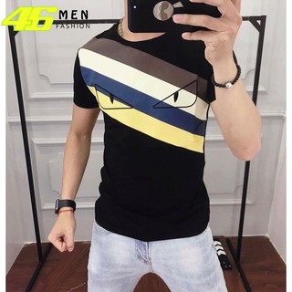 Áo thun nam tay ngắn 👕 in đôi mắt vải cotton mềm mịn
