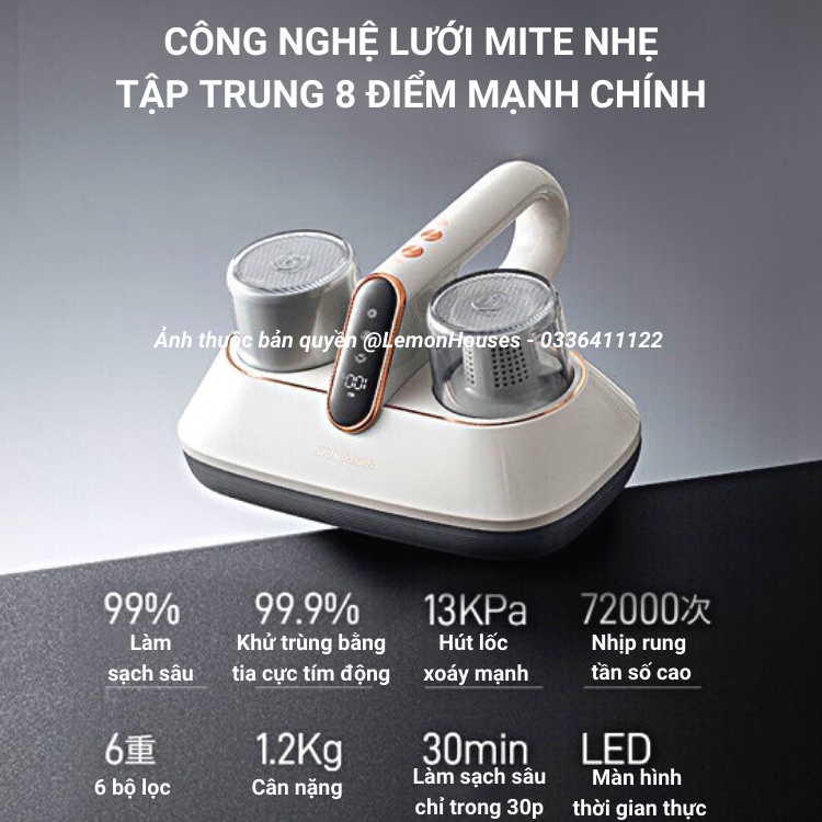 Máy hút bụi ga giường nệm Morphyrichards loại bỏ hiệu quả các chất gây dị ứng, khử trùng bằng tia UV