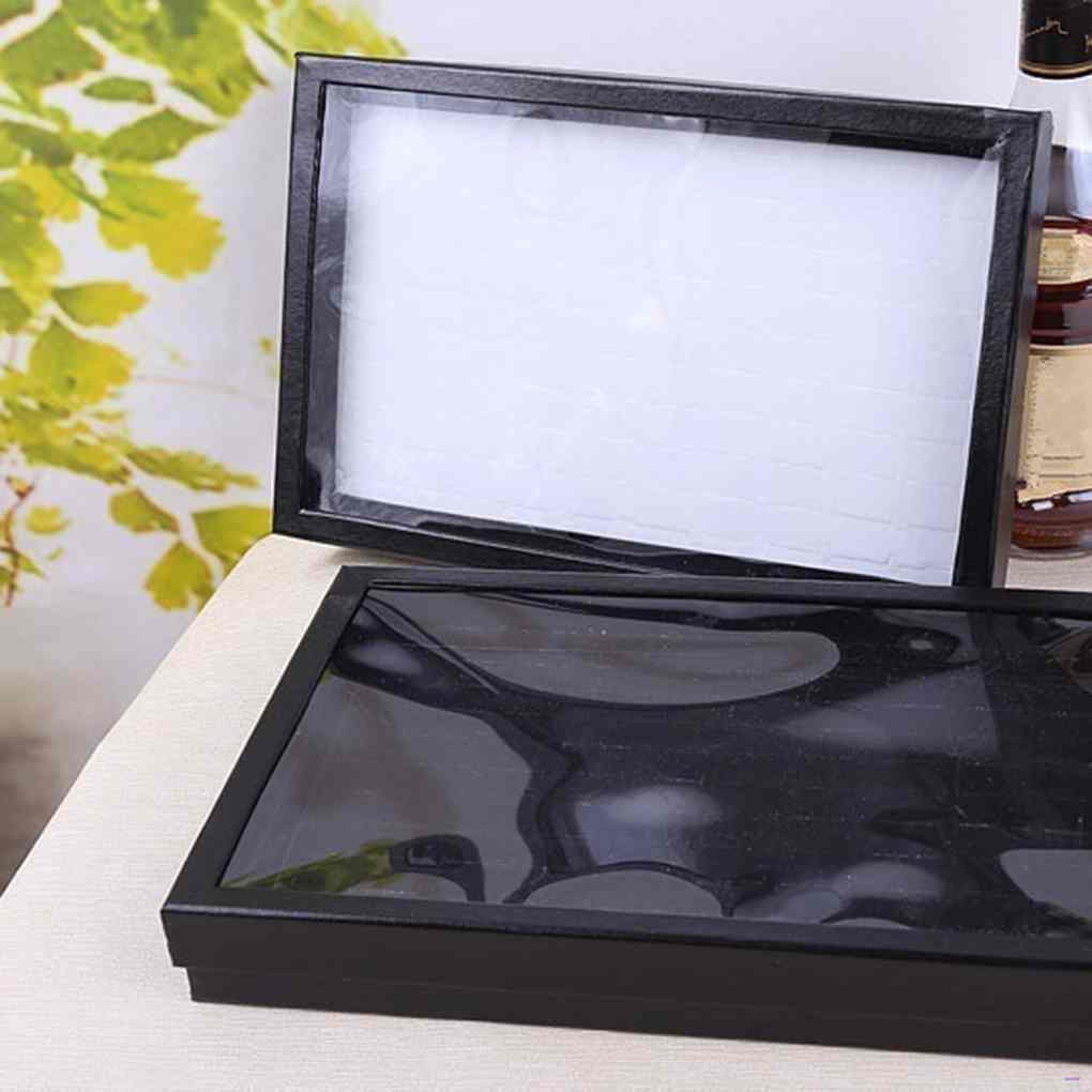 Hộp đựng trang sức 100 khe ngăn có cửa sổ trong suốt tiện lợi