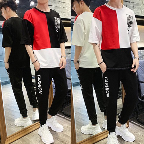 Combo 02 Bộ Quần Áo Thun Nam Ngắn Tay Quần Dài Họa Tiết Ô Vuông Cách Điệu Fashion Phối Ba Màu Nổi Bật Zenko 2MEN QA 068