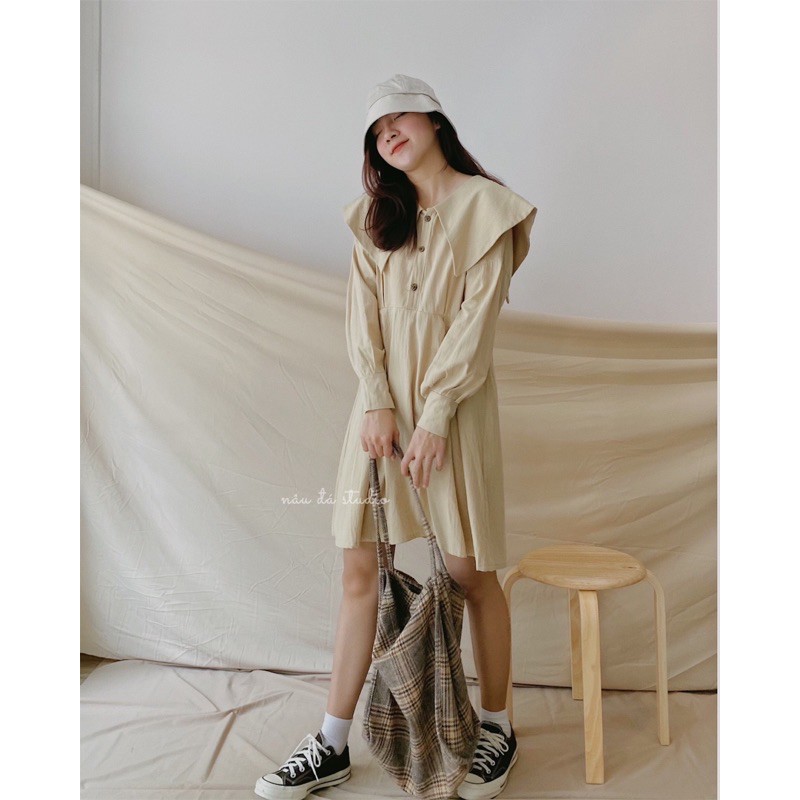 ĐẦM BABYDOLL  - NÂU ĐÁ STUDIO.