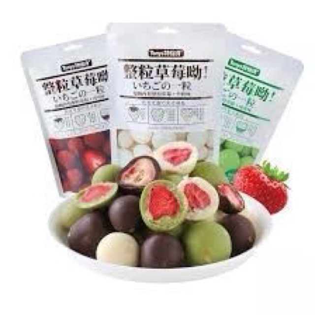 GÓI 60gr KẸO DÂU TÂY SẤY BỌC SOCOLA SIÊU NGON