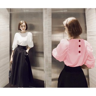 Áo sơ mi công sở ❣️freeship❣️ áo cổ tròn tay bo hella