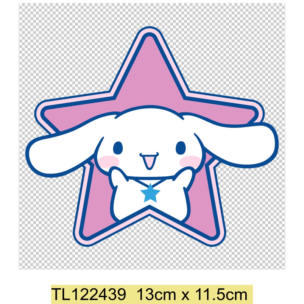 Cinnamoroll Họa Tiết Chuyển Cho Quần Áo Trẻ Em Táo Có Thể Giặt Nhiệt Vinyl Chuyển Sắt Trên Miếng Dán