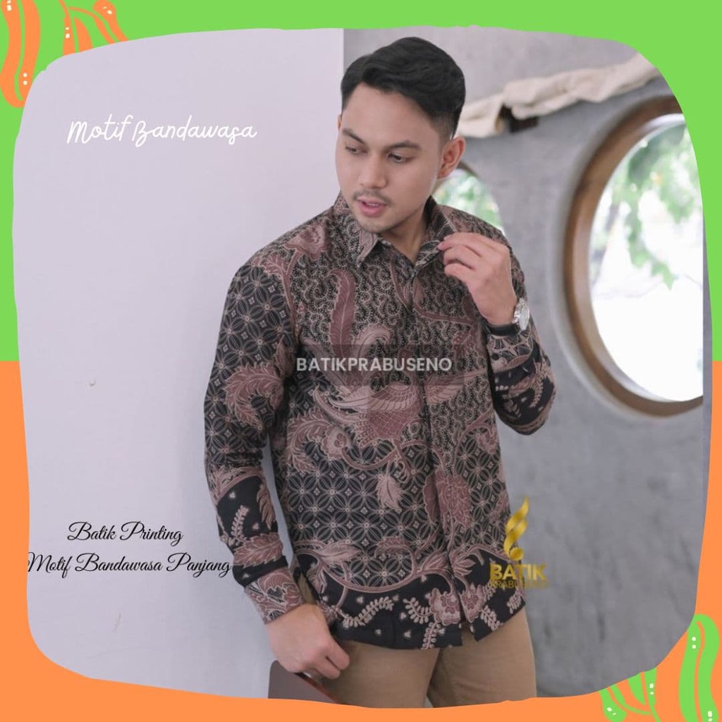 Bandawasa Áo Sơ Mi Cotton Mịn Dài Tay Cỡ Lớn In Thương Hiệu Solo Yogya Hàng Mới Nhất Kiểu Dáng Hiện Đại Cho Nam Doanh Nhân Văn Phòng