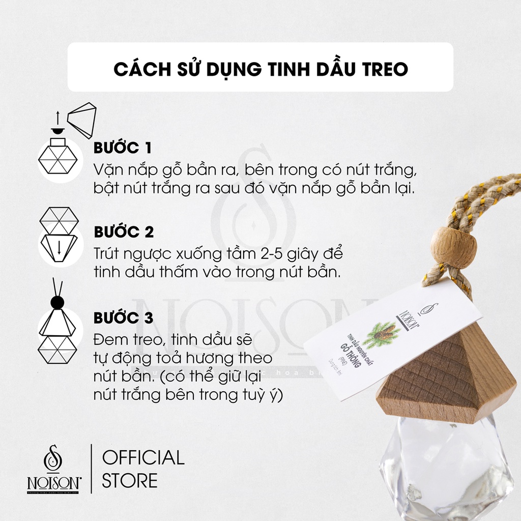 Tinh dầu Hoàng đàn Noison dạng treo xe - treo phòng 8ml | Cedarwood Essential Oil | Nhập khẩu Ấn Độ |