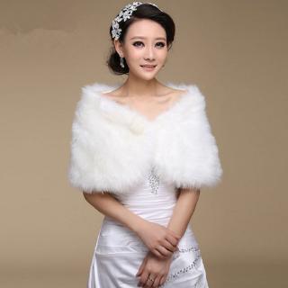 Áo Khoác Lông Trắng Cho Cô Dâu