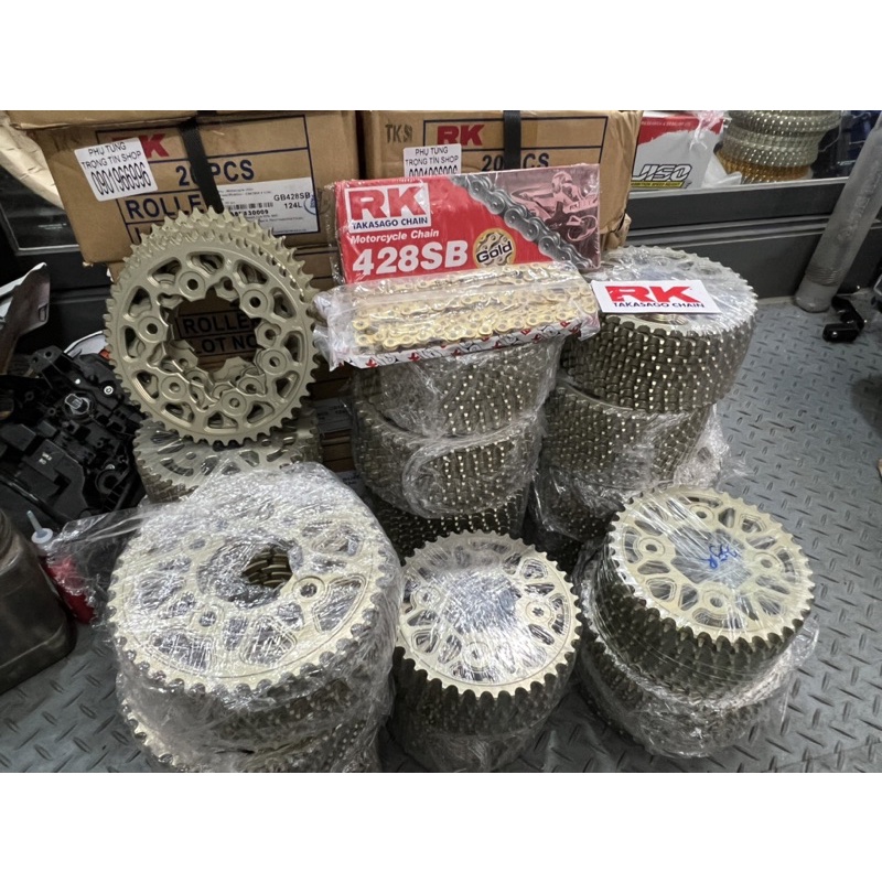 Nhông sên dĩa RK dĩa nhôm 7075 Raider, Ex150, Sonic, Winner