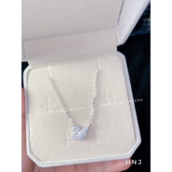 Dây chuyền thiên nga bạc ta đính đá lấp lánh HNJ