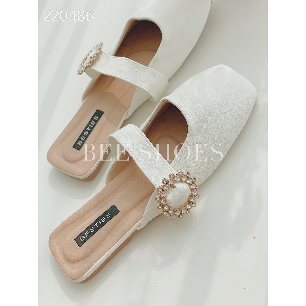 SỤC NỮ BEESHOES MŨI VUÔNG - SỤC NỮ MŨI VUÔNG ĐẾ BỆT SẴN MÀU TRẮNG - BE 220486