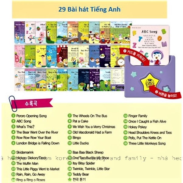 THẺ HỌC TIẾNG ANH PORORO ENGLISH SOUND CARD HÀN QUỐC