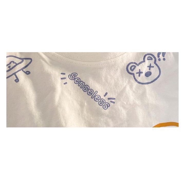 Áo Thun Tay Ngắn Dáng Rộng In Hình Gấu Thời Trang Mùa Hè Dành Cho Học Sinh