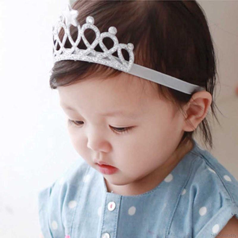 Băng đô vương miện co giãn xinh xắn cho bé gái