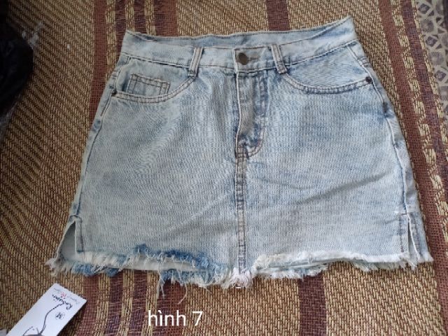 Quần short jeans xắn lai