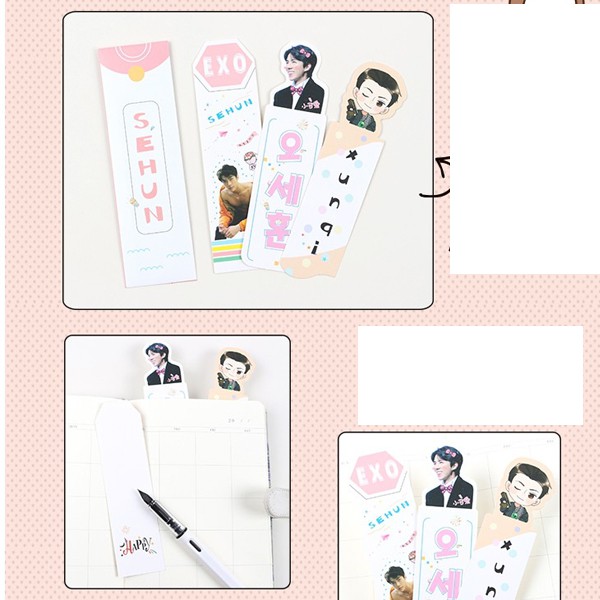 Bookmark bts jungkook exo tfboys đánh dấu trang chibi in hình nhóm nhạc ídol