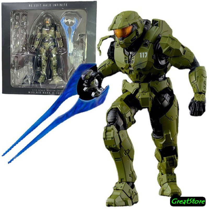Mô hình Halo Master Chief Mjolnir Mark VI   tỉ lệ 1/12 17cm Cử động được