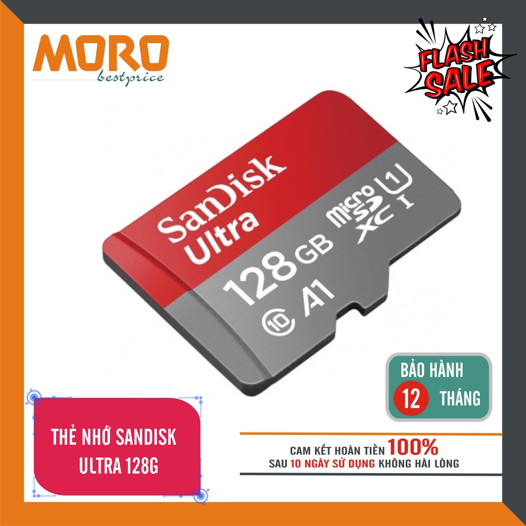 Thẻ Nhớ MicroSDHC SanDisk Ultra 128GB - Nhập khẩu - Bảo hành 5 năm | BigBuy360 - bigbuy360.vn