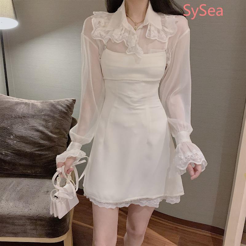 Women Fashion Summer White Long Sleeve Dress Elegant Dinner Wedding Dating Dress | BigBuy360 - bigbuy360.vn