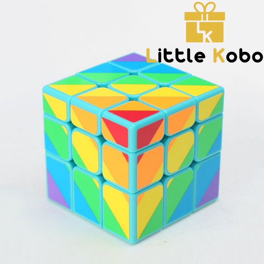 Rubik 3x3 YJ Unequal Six-Color Mirror Cube Rubic Biến Thể 3 Tầng Cầu Vồng