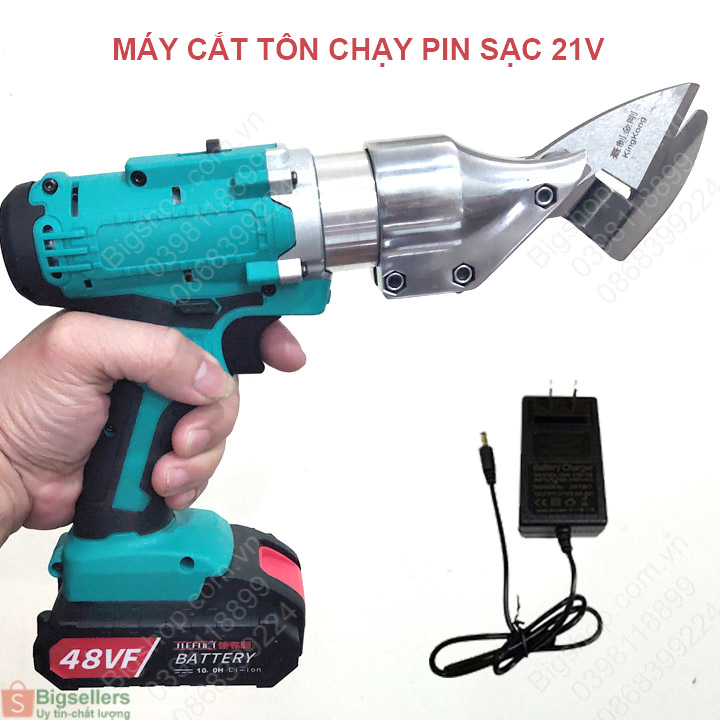 (Bigseller) Máy cắt tôn chạy pin sạc 21V, chuyên dùng cắt tôn-thép tấm-thép lưới-tấm nhôm-bìa-tấm nhựa