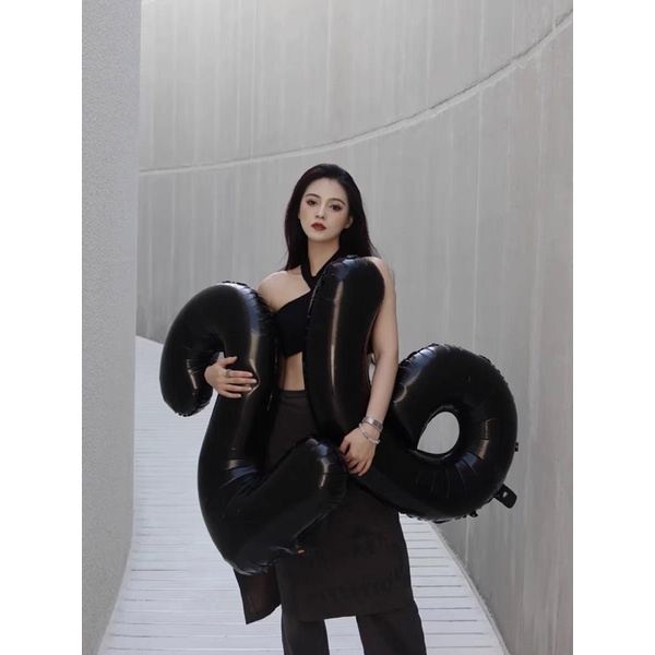 Bóng số trắng,đen, size lớn 70cm, hot trend 2022,-bóng HPBD trắng 🎉FREESHIP🎉