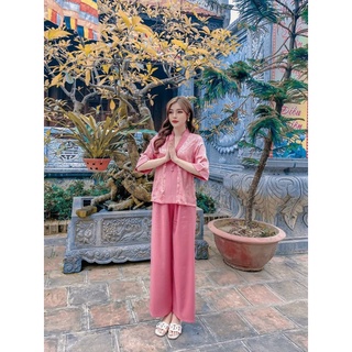 Bộ Đồ Lam Lụa Vân Gỗ Hàng Cao Cấp L00