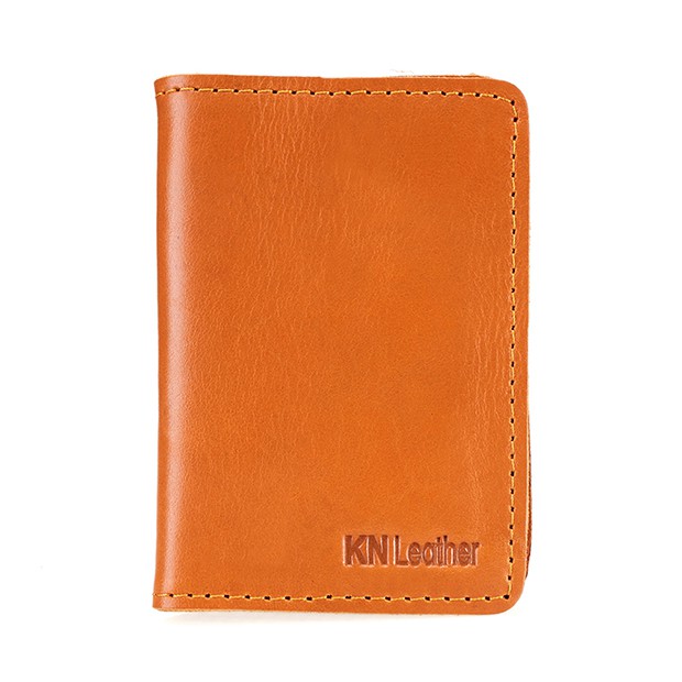Ví nam da bò name card cao cấp KN kiểu ví đứng nhỏ gọn DB1-VI02 + Tặng kèm móc khóa da bò, hộp và túi giấy sang trọng