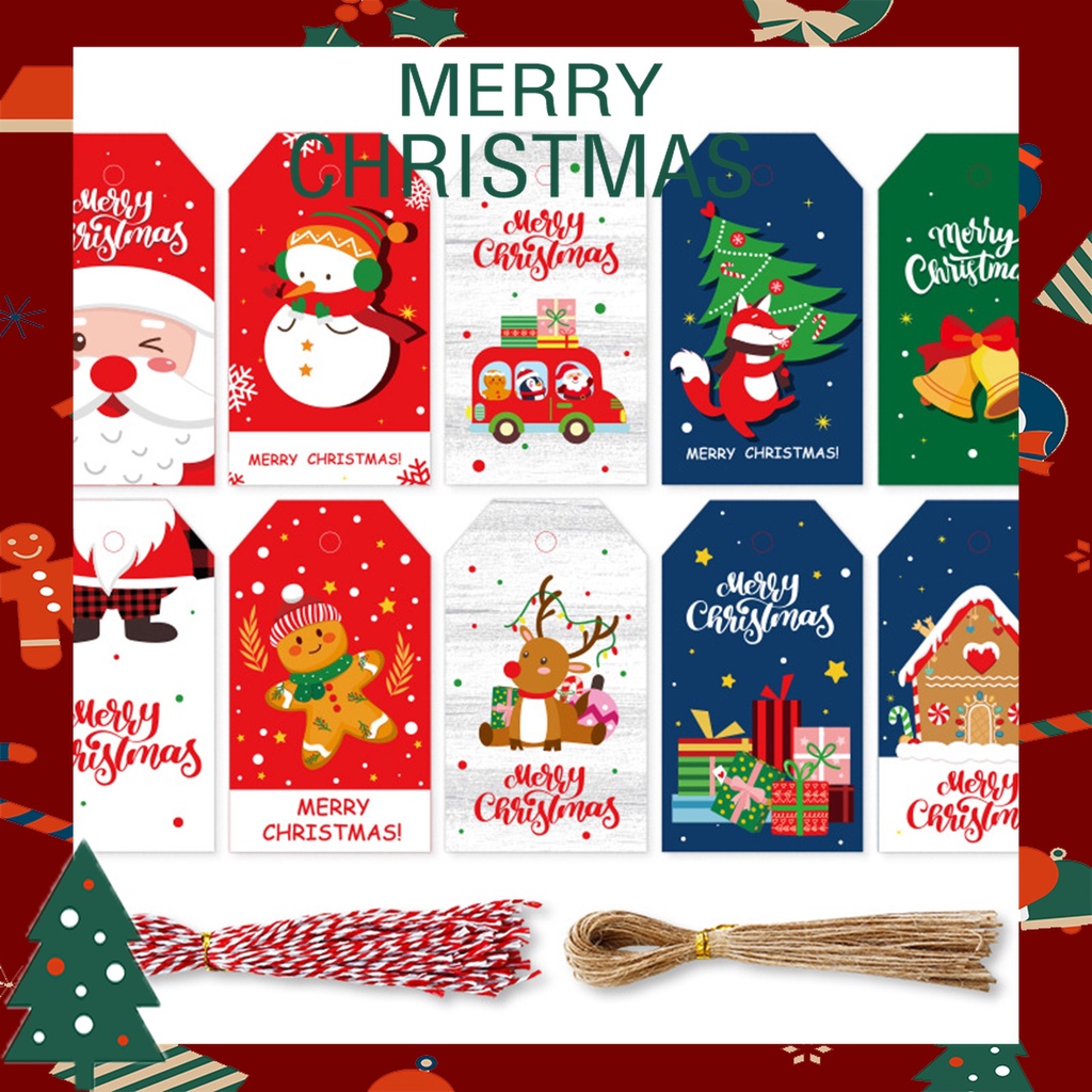 1 Bộ Thẻ Giấy Họa Tiết Giáng Sinh Màu Sắc Tươi Sáng Mượt Mà Bắt Mắt DIY Treo Trang Trí Nhà Cửa