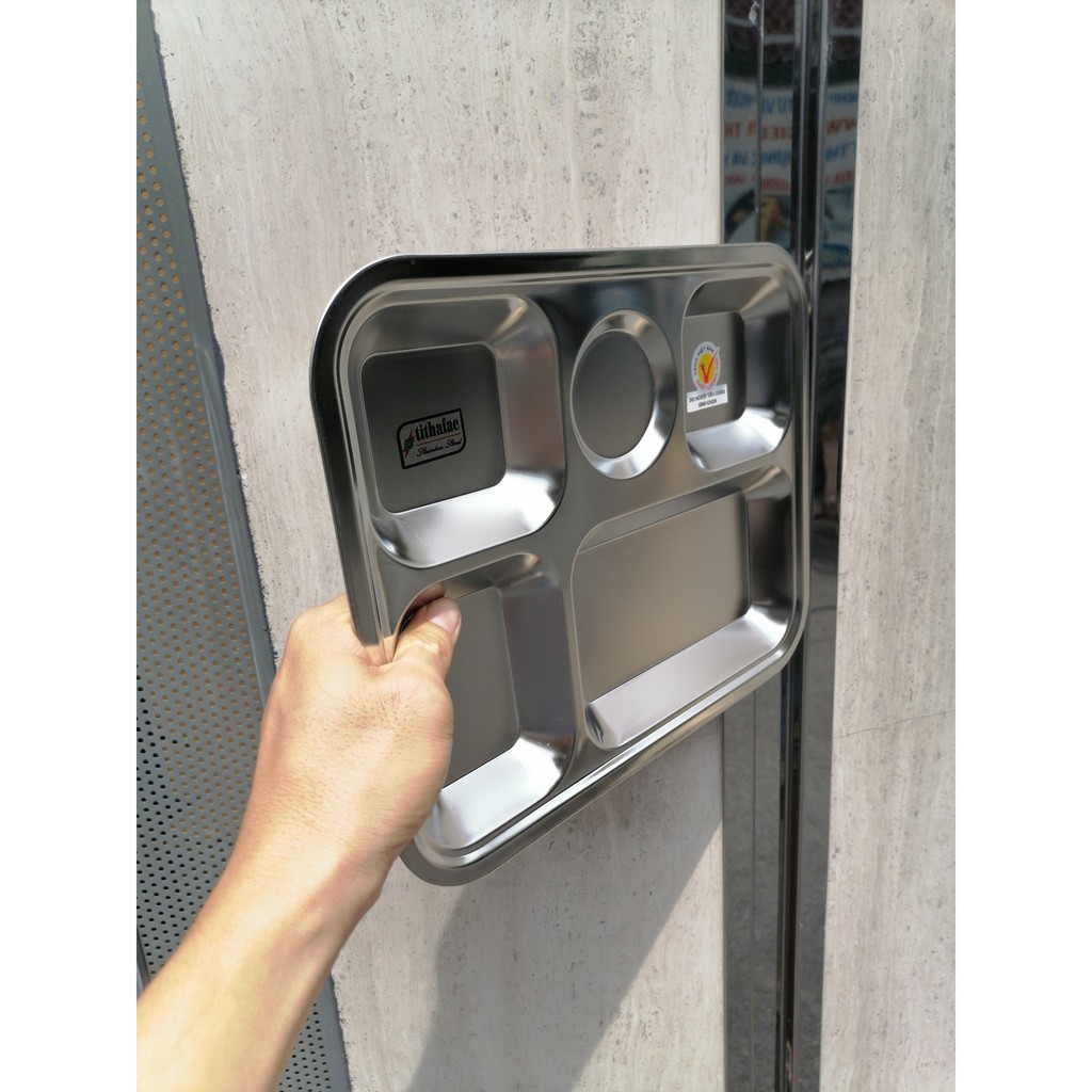 Khay cơm inox có nắp đậy, hàng việt nam chất lượng cao