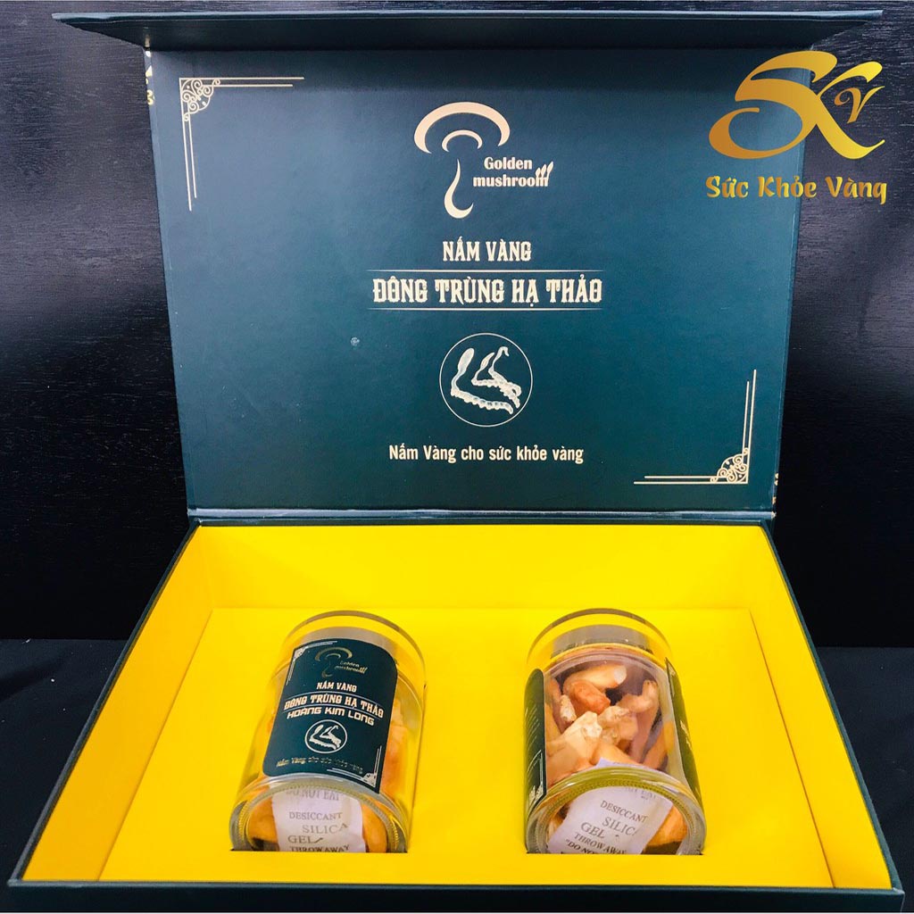 Đông trùng hạ thảo Nấm Vàng sấy thăng hoa - Hoàng Kim Long (15gr/2 lọ)