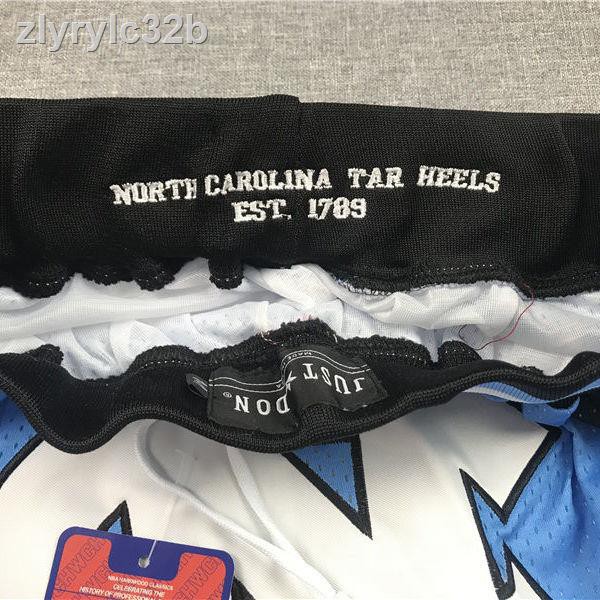 quần đùi nam❒Quần North Carolina Blue thêu Pocket Sports Casual Basketball Shorts