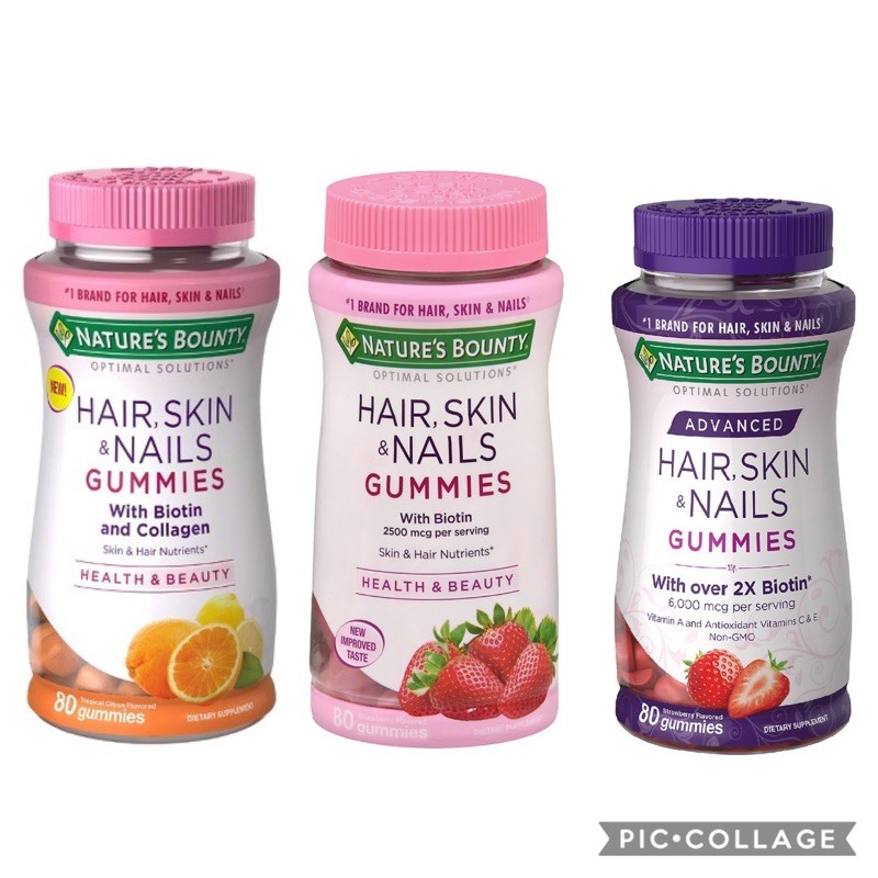 Kẹo đẹp da tóc hair skin nail gummies Nature’s Bounty