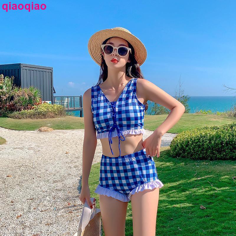 Set Đồ Tắm Họa Tiết Ca Rô Phong Cách Hàn Quốc Quyến Rũ Dành Cho Nữ | BigBuy360 - bigbuy360.vn